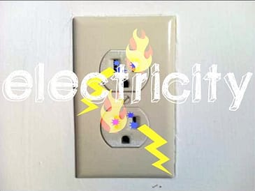 Electrical outlet on fire